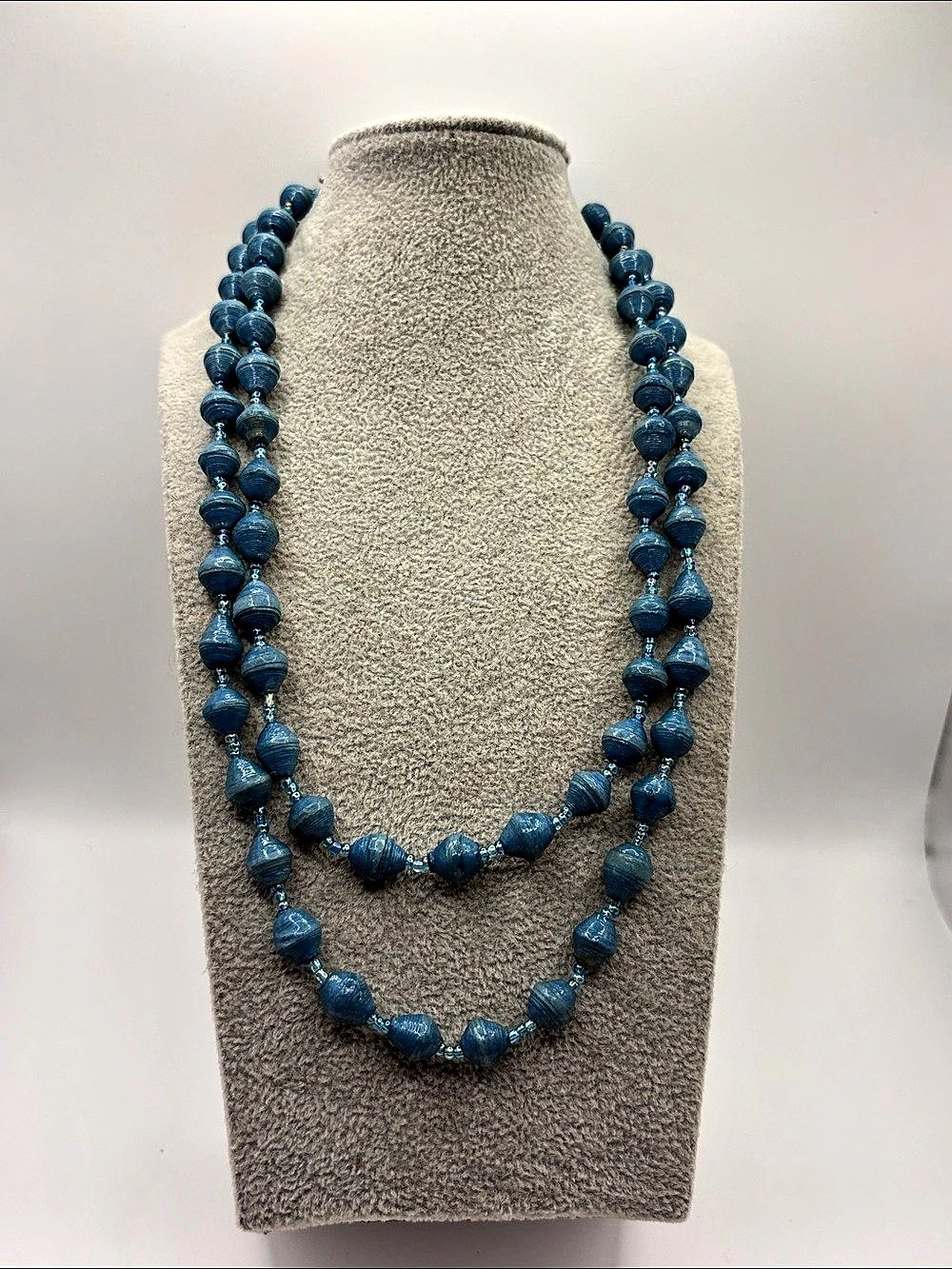 Beads for Life Uganda Ladies Blue Beaded Statement Necklace